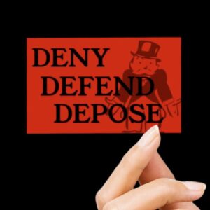 DENY DEFEND DEPOSE Glossy Vinyl Sticker, Anti Rich