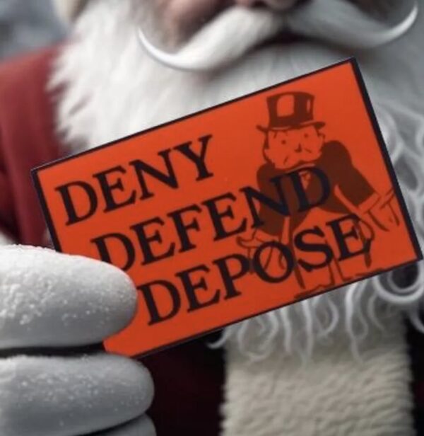 DENY DEFEND DEPOSE Glossy Vinyl Sticker, Anti Rich