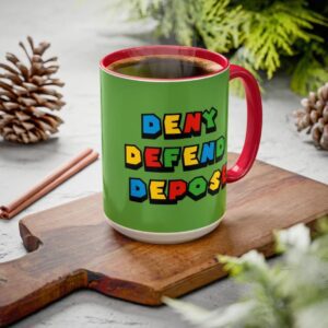 DENY DEFEND DEPOSE Super Bro Large Coffee Mug