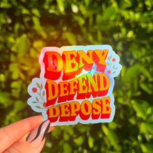 Deny Defend Depose Holographic Leftist Punk Stickers