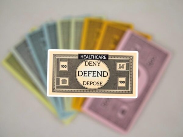 Deny Defend Depose viral sticker