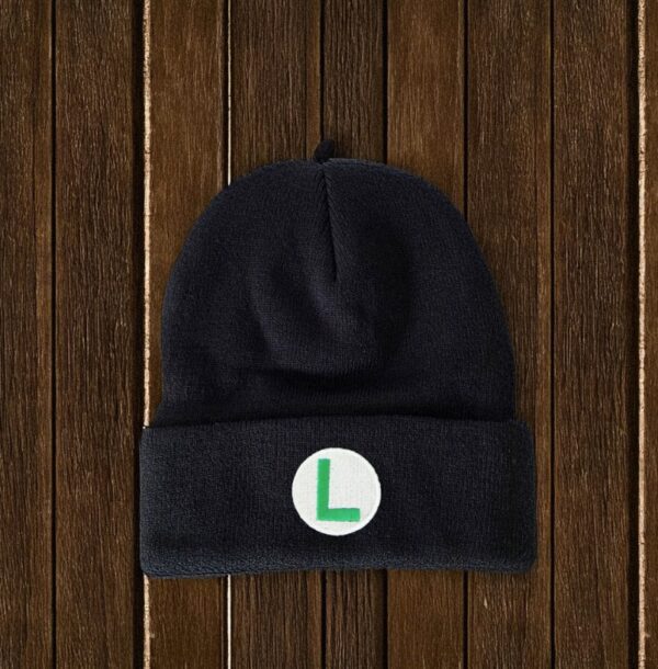 Official Luigi L Embroidered Beanie Hat